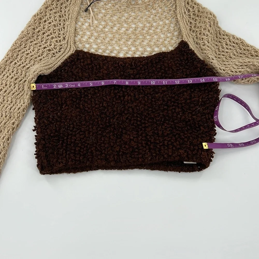 Zara sweater crop knit wool blend dainty fairy ethereal natural grunge Sz M NWOT